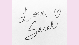signature: love, sarah