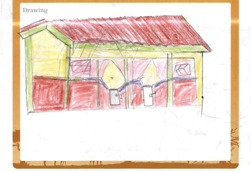 Drawing of a building, house, school